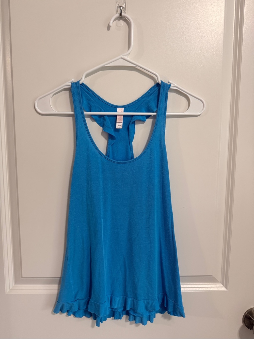 Victoria's Secret Bright Blue Ruffle-Hem Racerback Tank